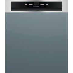 Hotpoint semi integrated dishwasher: full size, inox